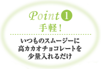 Point1 手軽! いつものスムージーに少量入れるだけ