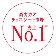 発売20周年（※）　高カカオチョコレート市場売上No.1（※※）