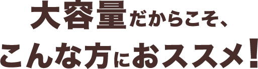 大容量だからこそ、こんな方におススメ！