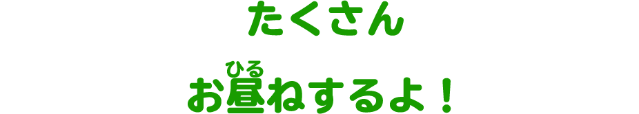 たくさんお昼ねするよ！