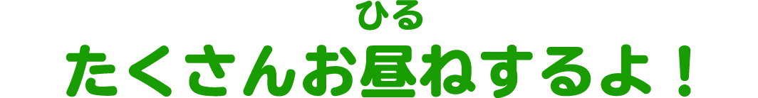 たくさんお昼ねするよ！