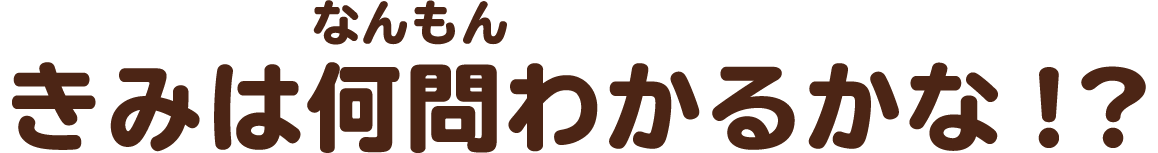 きみはなんもんわかるかな！？