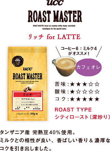 UCC ROAST MASTER リッチ for LATTE