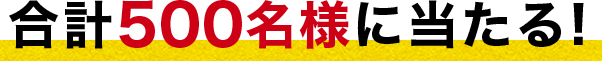 合計500名様に当たる！