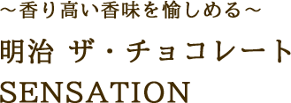 ~香り高い香味を愉しめる~ 明治 ザ・チョコレート SENSATION