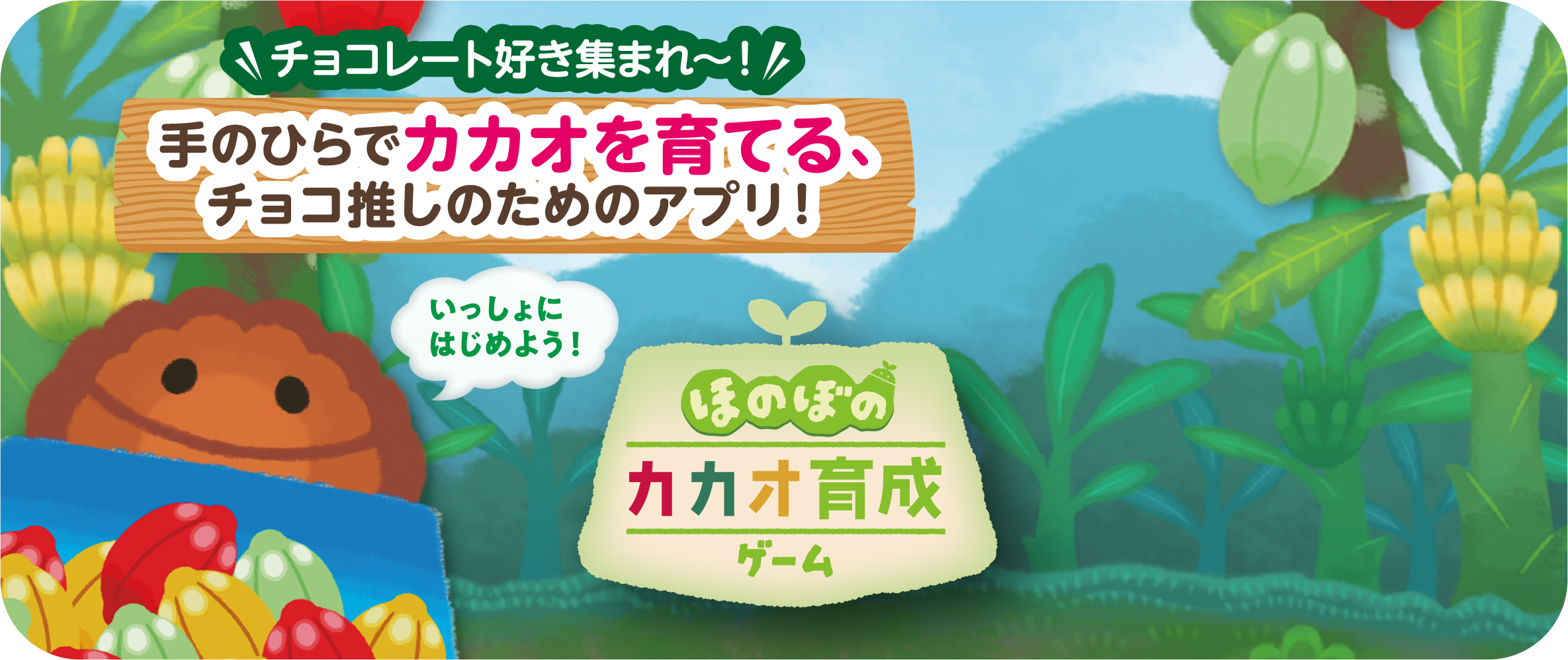 チョコレート好きあつまれ〜！ 手のひらでカカオを育てる、チョコ推しのためのアプリ！