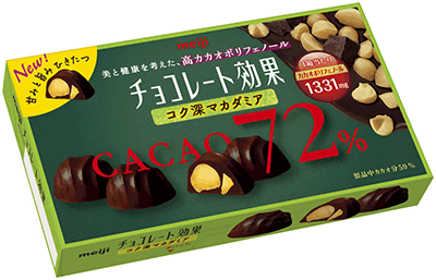 写真:「チョコレート効果カカオ72%マカダミア」の商品パッケージ